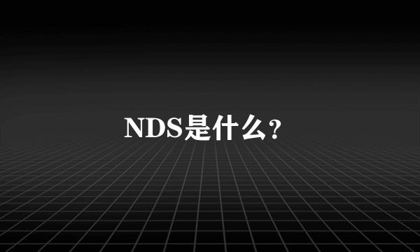 NDS是什么？