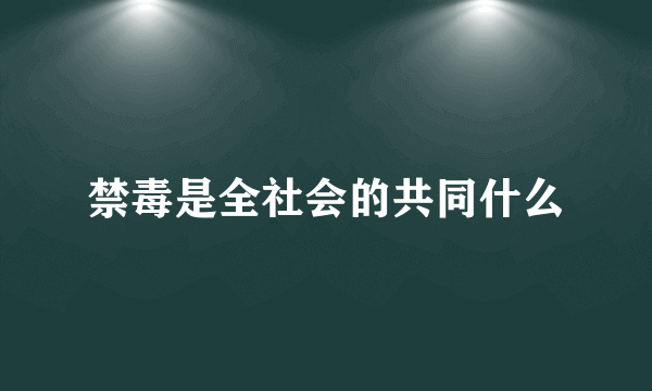 禁毒是全社会的共同什么