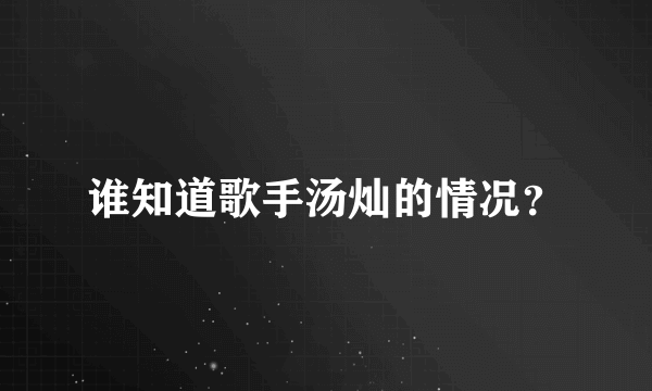 谁知道歌手汤灿的情况？