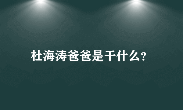 杜海涛爸爸是干什么？