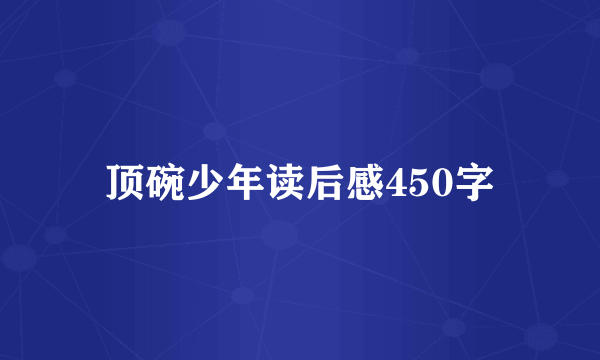 顶碗少年读后感450字