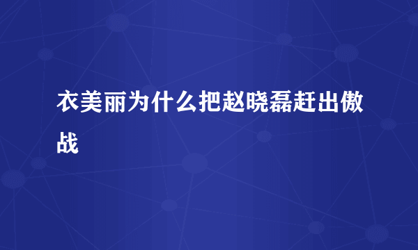 衣美丽为什么把赵晓磊赶出傲战