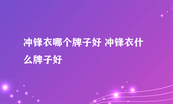 冲锋衣哪个牌子好 冲锋衣什么牌子好