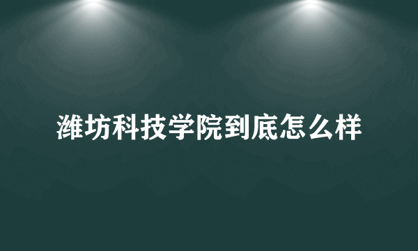 潍坊科技学院到底怎么样