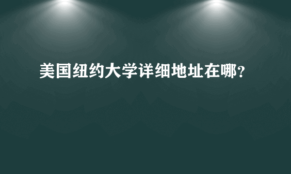 美国纽约大学详细地址在哪？