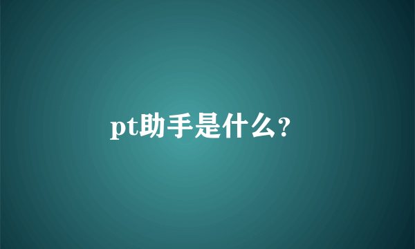 pt助手是什么？