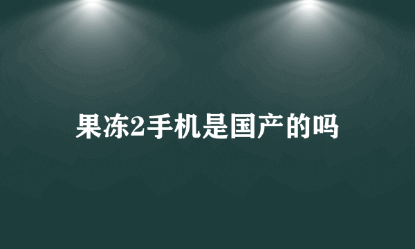 果冻2手机是国产的吗