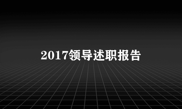 2017领导述职报告