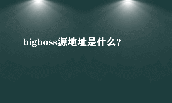 bigboss源地址是什么？