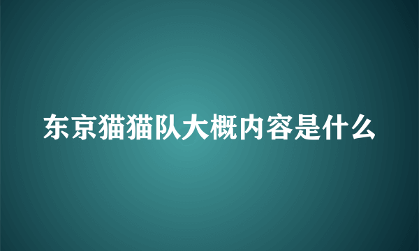 东京猫猫队大概内容是什么