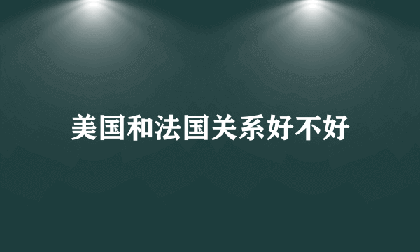 美国和法国关系好不好