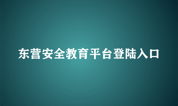 东营安全教育平台登陆入口