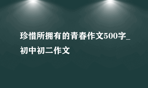 珍惜所拥有的青春作文500字_初中初二作文