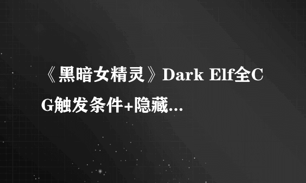 《黑暗女精灵》Dark Elf全CG触发条件+隐藏物品+小技巧攻略