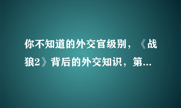 你不知道的外交官级别，《战狼2》背后的外交知识，第一次被整理得如此清晰！