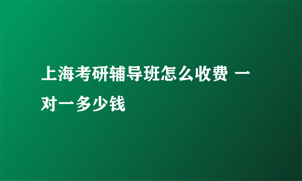 上海考研辅导班怎么收费 一对一多少钱