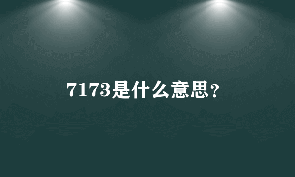 7173是什么意思？