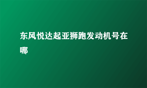 东风悦达起亚狮跑发动机号在哪