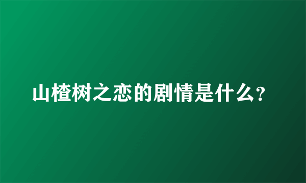 山楂树之恋的剧情是什么？