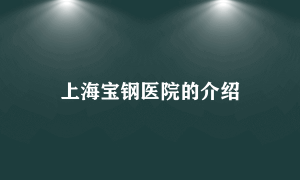 上海宝钢医院的介绍