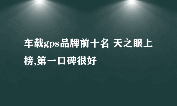 车载gps品牌前十名 天之眼上榜,第一口碑很好