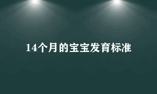 14个月的宝宝发育标准