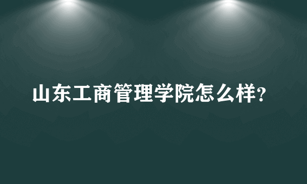 山东工商管理学院怎么样？