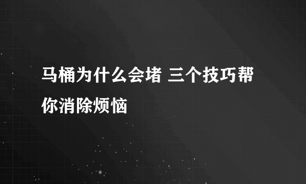 马桶为什么会堵 三个技巧帮你消除烦恼