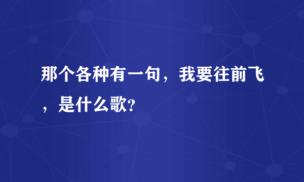 那个各种有一句，我要往前飞，是什么歌？