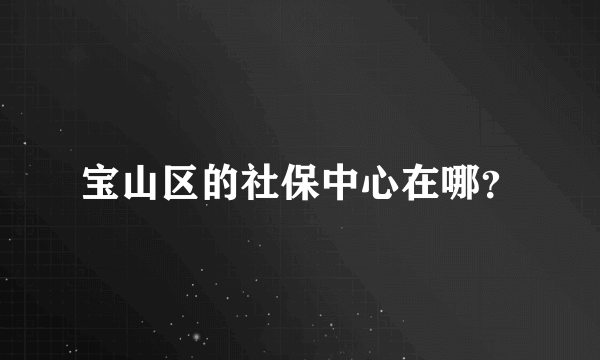 宝山区的社保中心在哪？