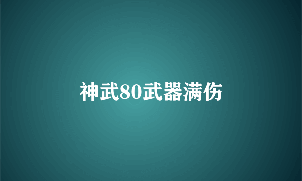 神武80武器满伤