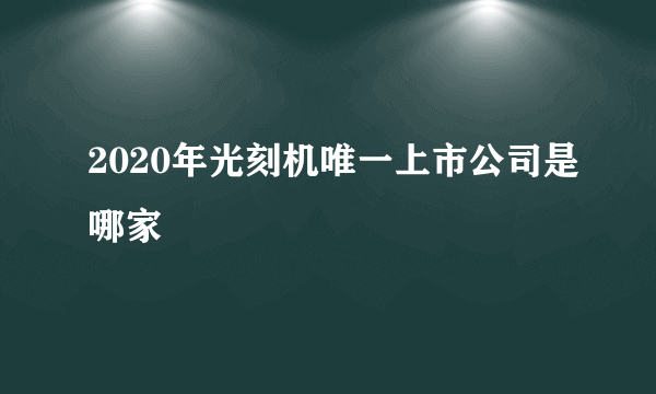 2020年光刻机唯一上市公司是哪家 