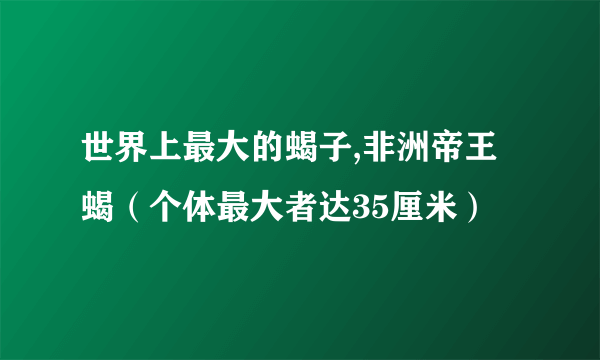 世界上最大的蝎子,非洲帝王蝎（个体最大者达35厘米）