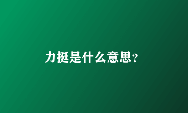 力挺是什么意思？