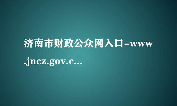 济南市财政公众网入口-www.jncz.gov.cn-飞外网