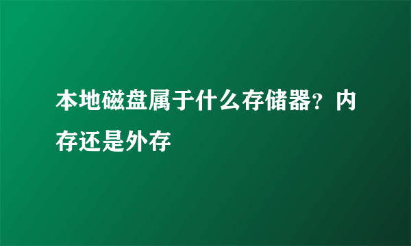 本地磁盘属于什么存储器？内存还是外存