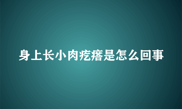 身上长小肉疙瘩是怎么回事