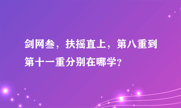 剑网叁，扶摇直上，第八重到第十一重分别在哪学？