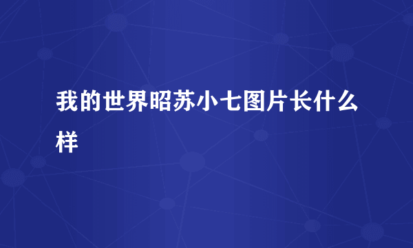 我的世界昭苏小七图片长什么样