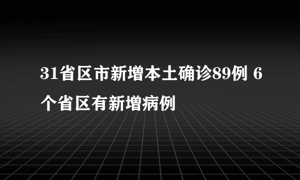 31省区市新增本土确诊89例 6个省区有新增病例