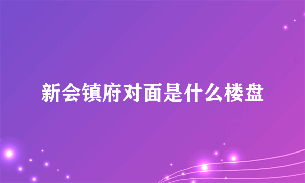 新会镇府对面是什么楼盘