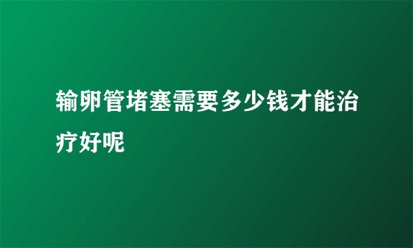 输卵管堵塞需要多少钱才能治疗好呢