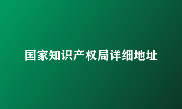 国家知识产权局详细地址