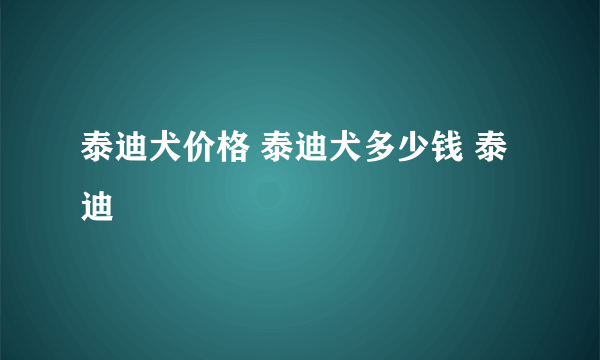 泰迪犬价格 泰迪犬多少钱 泰迪