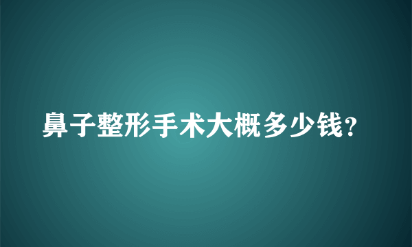 鼻子整形手术大概多少钱？