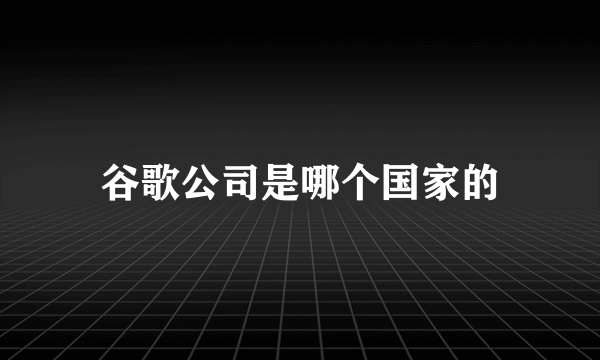 谷歌公司是哪个国家的