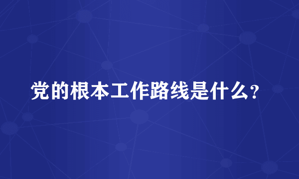 党的根本工作路线是什么？