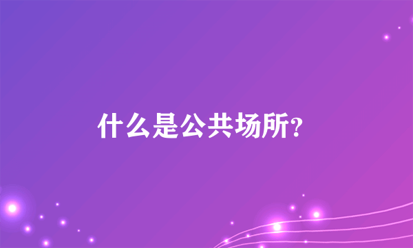 什么是公共场所？