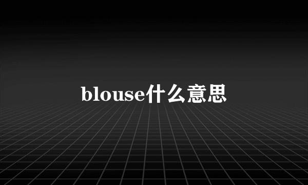 blouse什么意思