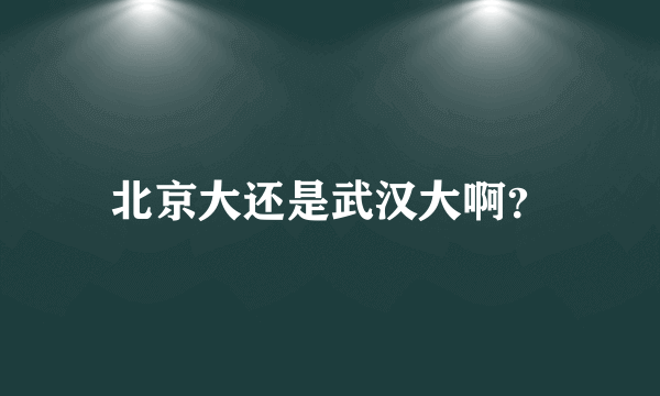 北京大还是武汉大啊？